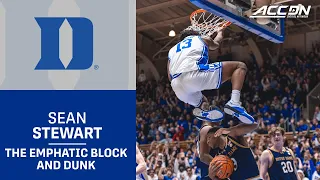 Duke's Sean Stewart With The Emphatic Block And Then The Monster Dunk