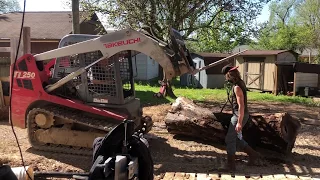 Cutting a big walnut log on my Wood-Mizer Lt15 #1  4/20/18