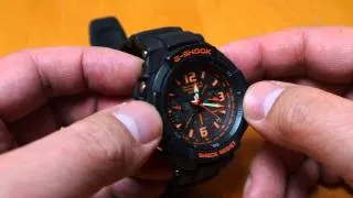 Casio G-Shock GW-3000B-1AER wave cepter| tough solar|watch | orange|analoge hands|flip review