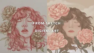 🌺เปลี่ยนภาพ sketch ให้เป็น digital art | mackcha