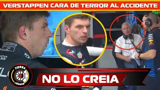 ¡CARA DE TERROR! VERSTAPPEN PREOCUPADO POR EL ACCIDENTE DE SERGIO PÉREZ NO LO PODIA CREER GP MONACO