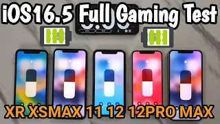 iPhone XR vs XS Max vs 11 vs 12 vs 12 Pro Max Full Gaming Battery Drain Test 2023 iOS16.5