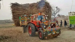 Tractor Sugercane Load Trolley Pulling On The Ramp || tractor trolley || tractor video