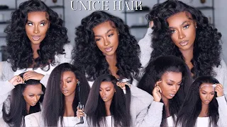 Must Watch🔥| Affordable+Versatile Kinky Straight Wig transformation+Fluffy Wand Curls |UniceHair