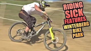 RIDING SICK FEATURES ON MY DOWNHILL BIKE - WINTERBERG BIKE PARK