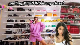 CLOSET MAKEOVER: I copied KYLIE JENNER’S CLOSET exactly! putting up mirrors 💞