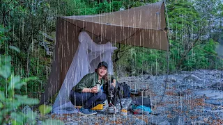 Camping under a tarp in the RAIN - Important channel update