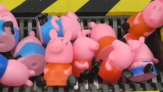 Shredding 12 Peppa Pig Family Toys : Crushing Peppa Pig Family Destruction