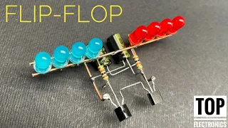 FLIP- FLOP LED flashing circuit using transistor bc547