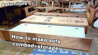 how to make wood structure sofa cumbed 3fold with storage  6X6