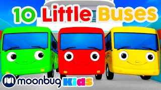 🔟 Ten Little Buses KARAOKE! 🔟| BEST OF LITTLE BABY BUM! | Sing Along With Me! | Moonbug Kids Songs