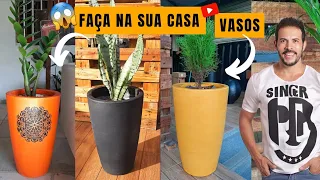 FAÇA HOJE MESMO!DIY Vasos de címento GANHE DINHEIRO Vasos Profissionais Vases Macetas Decoração