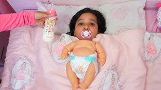 !!! Shafa pretend play baby with mommy