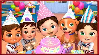 Happy Birthday Song +Old MacDonald Dance+ Wheels on the Bus! + MORE Banana Cartoon 3D Nursery Rhymes