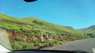 Ascending the steep Mots'eremeli road in Mokhotlong (English Subs)