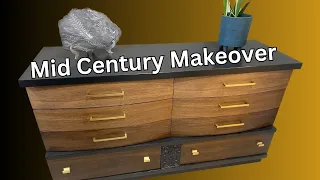 Mid Century Modern Dresser Makeover.  Dealing with Laminate.  Furniture Flip.