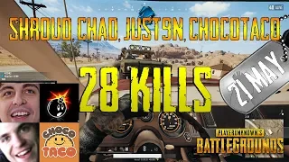 PUBG | Shroud, Chad, Just9n, chocoTaco | 28 Kills