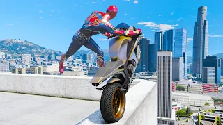 GTA 5 Iron Spiderman Motorcycle Stunts/Fails/Ragdolls Episode 4 (Euphoria Ragdolls)