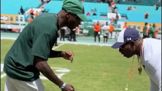 Deion Sanders RUNS UP ON OchoCinco at the Orange Blossom Classic