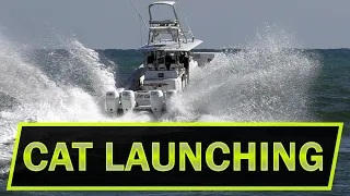 2 CATS LAUNCH OVER THE OUTSIDE BAR ON BIG SWELL DAY | ROUGH INLET | Boats at Jupiter Inlet