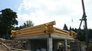 Building LOG CABIN in the Nature S2 Ep 10 – Log walls almost finished