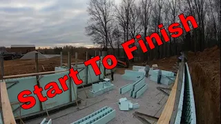 ICF basement start to finish stacking, pouring and clean up #nudura #icf