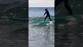 3 year old fearless Aussie girl surfs big green waves #surfing #surfer #3yearsold #surfergirl #fyp