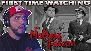 The Maltese Falcon (1941) *FIRST TIME WATCHING MOVIE REACTION* Humphrey Bogart *Crime Film Noir*