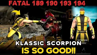 Klassic Scorpion is so good | Klassic Fatal Tower 189 190 193 194 | MK Mobile