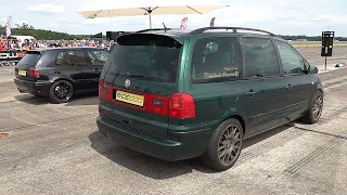 700HP VW Sharan VR6 Turbo vs 510HP VW GOLF MK3 VR6 Turbo