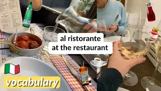 Italian Vocabulary and Custom (bill, tipping, ecc.) at the Restaurant (subtitles)