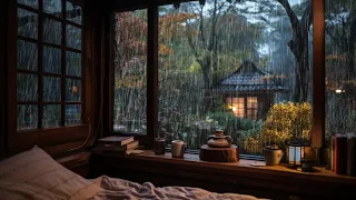 🌧️Don't Close The Window, Lie In A Warm Bed. Soothing rain sound will make you sleep😌