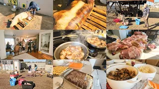 ПОЛНЫЙ ДОМ ГОСТЕЙ /КУПИЛИ ТРИ КАБАНЧИКА НА САЛО И МЯСО /ТРИ ХОЗЯЙКИ НА КУХНЕ !!!