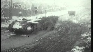 British Mark IV heavy tanks knocked-out by German artillery in Cambrai, France, d...HD Stock Footage