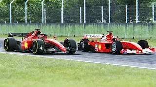 Ferrari F1 2022 F1-75 vs Ferrari F1 2001 Micheal Schumacher at Imola GP