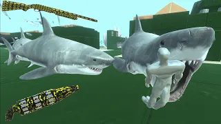 FPS AVATAR VS GREAT WHITE SHARK IN OCEAN-Animal Revolt Battle Simulator