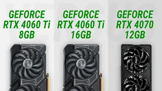 GeForce RTX 4060 Ti 16GB vs RTX 4060 Ti 8GB vs RTX 4070 12GB: Test in 14 games at 1440p