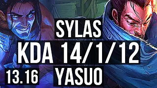 SYLAS vs YASUO (MID) | 14/1/12, Legendary, Rank 10 Sylas, Rank 22 | EUW Challenger | 13.16