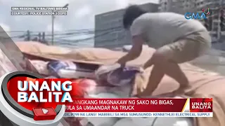 Lalaking nagtangkang magnakaw ng sako ng bigas, nahulog mula sa umaandar na truck  | UB