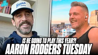 Aaron Rodgers Talks Mahomes Meltdown, Zach Wilson Balling Out & Roasts AJ Hawk | Pat McAfee Show