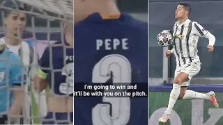 Ronaldo provoca Pepe!? "Vou ganhar contigo dentro de campo!" (Juventus-Porto 2021)