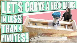 Carving a guitar neck radius in under 4 minutes with this jig!