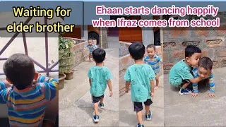 Ehaan starts dancing happily as Ifraz comes from school #purelove #youtubevideos #funny