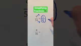 Simplifying Fractions 📚 #Shorts #fraction #math #maths #mathematics #education #learning #study