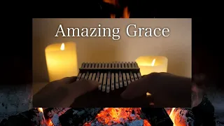【Kalimba Meditation Music】Amazing Grace / with bonfire sound / 1 hour ver.