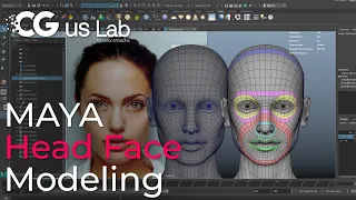 안젤리나 졸리 얼굴 3D 모델링 튜토리얼 [ Maya Speed Modeling ]