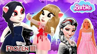 My Talking Angela 2   Bad Elsa killed Good Barbie  New editorial Good vs bad Cosplay Frozen & Barbie