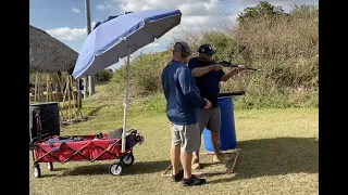 Two Gun Terry - Training Dad to Shoot Steel Challenge Rimfire Pistol & Rimfire Rifle on Roundabout