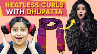 Testing Viral Heatless curls Hack 😱 It's working बिना Heat के बालों को Curlकरने का सबसे आसान तरीका