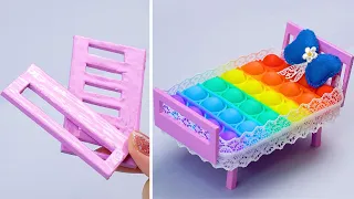 How to make Miniature Pop It Bed | MINIATURE IDEAS FOR DOLLHOUSE | #Shorts